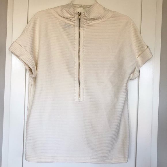 Anthropologie 9-15 STCL cream blouse with zipper - Picture 4 of 6
